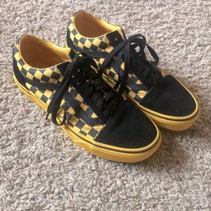 Vans Black & Yellow Checkered Shoes